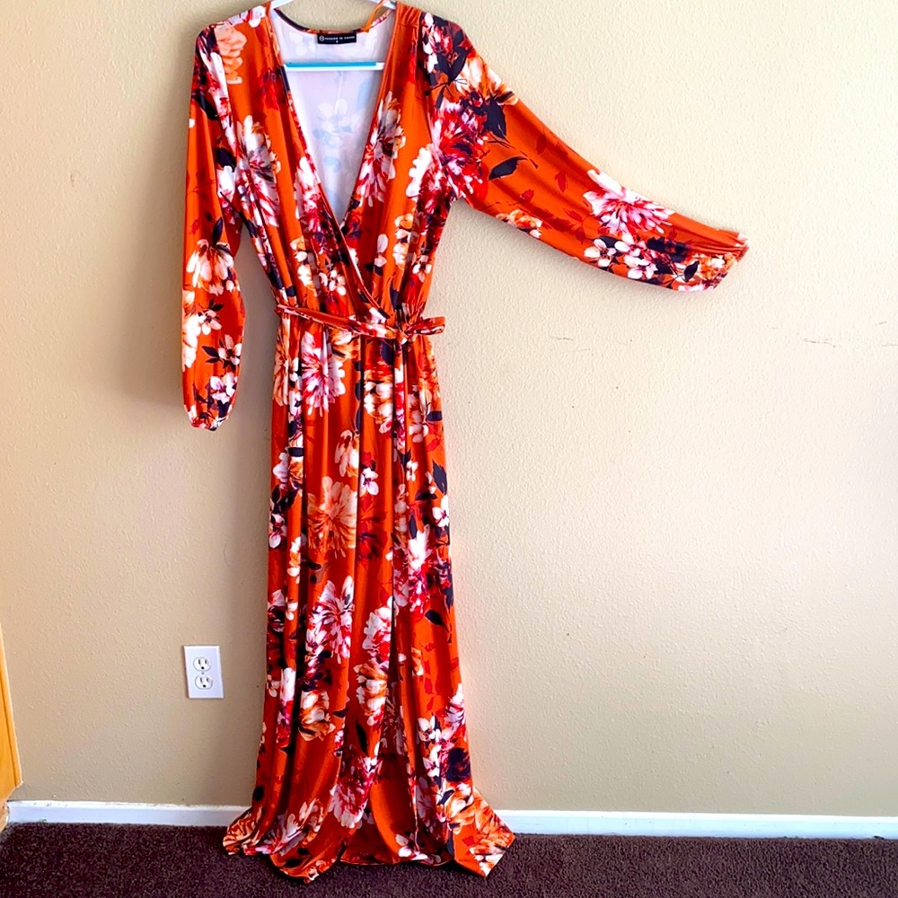 Long floral maxi dress